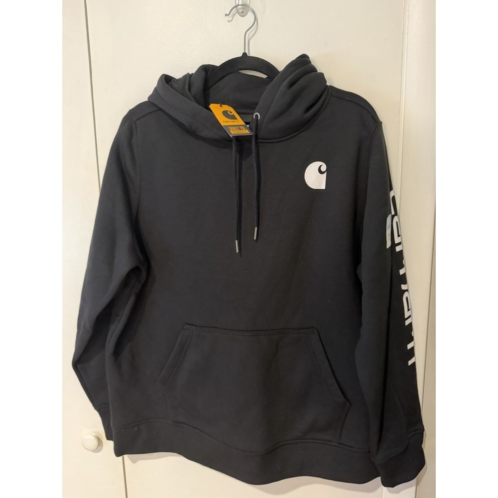 Carhartt Hoodie Women's XL Black 16-18 Hooded Sweatshirt Work Pullover Fleece